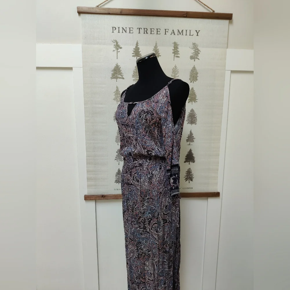 American Eagle Paisley Cold Shoulder Maxi Dress - Size M - Picture 7 of 12